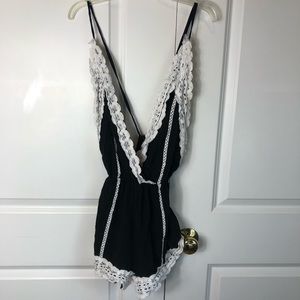 Zaful Black and White Romper